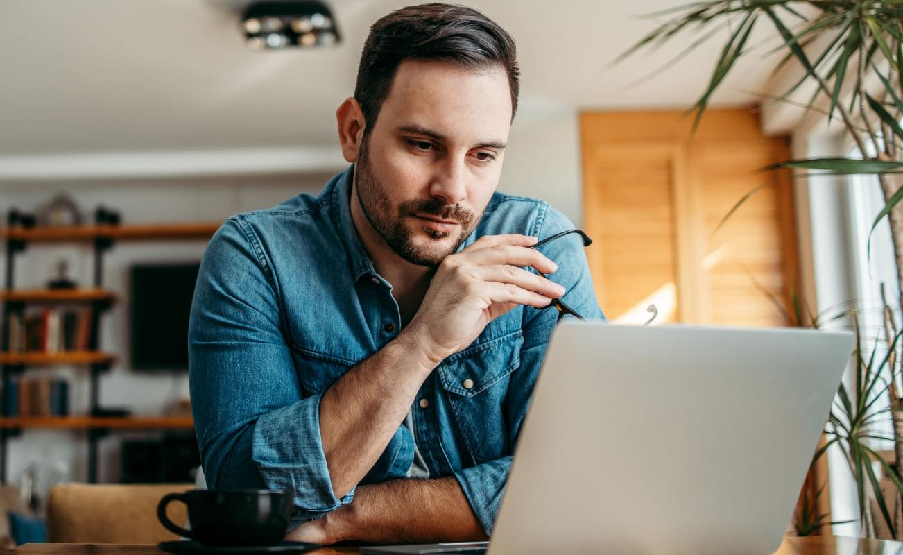 Person using a laptop